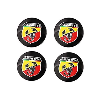 Abbildung von 4x Radnabenkappen Mittelabdeckung Emblem Aufkleber Radnabenabdeckung für Fiat Abarth Skorpion
