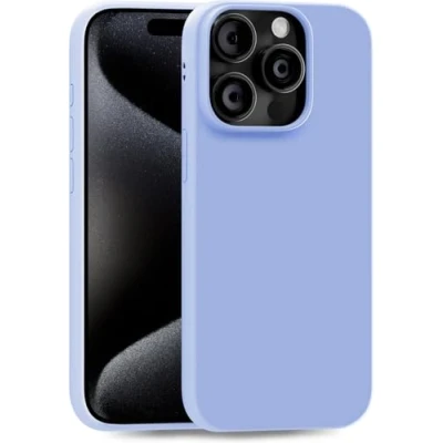 Abbildung von MyGadget Hülle kompatibel mit iPhone 15 Pro robuste Silikon Schutzhülle TPU Case Slim Silikonhülle Back Cover Ultra Kratzfest Handyhülle matt Babyblau