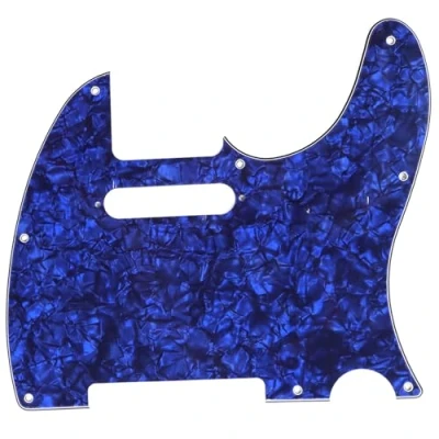 Abbildung von Musiclily 8 Löcher Tele Pickguard Gitarre Schlagbrett für Fender American/Mexican Standard Telecaster Modern Style E Gitarre,4 lagig Blue Pearl