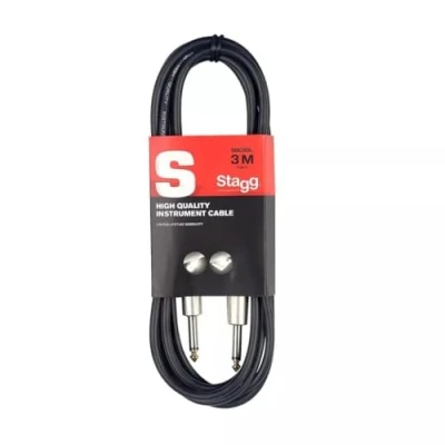 Abbildung von Stagg SGC3DL Pro Instrumenten Kabel (Klinke auf Klinke, asymmetrisch, 3m), Schwarz