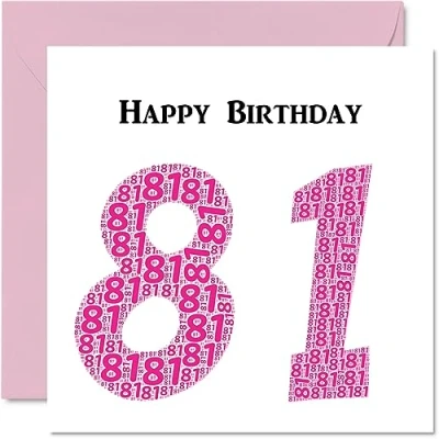 Abbildung von lustige Geburtstagskarte zum 81. Geburtstag für Frau Shapecloud Happy Birthday Karte Vater, Mutter, Großvater, Oma, Onkel, Tante, 145 mm x Grußkarten,