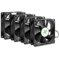 Abbildung von Inter Tech 8887290 Lüfter, Kühler und Heizkörper, PC Gehäuse, 8 cm, Schwarz, 4 Stück