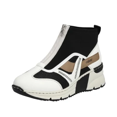 Abbildung von Rieker Sneaker high, Damen, Größe: 36, Offwhite black Schuhe