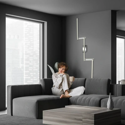 Abbildung von Briloner Leuchten LED Deckenleuchte 3501018 STAFF, fest integriert, Warmweiß, Deckenlampe, 227,2x12x5cm, Alu Chrom, 24W, Wohnzimmer, Schlafzimmer