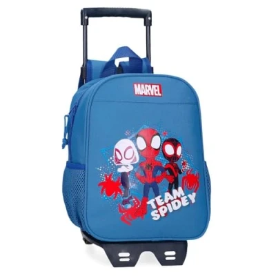 Abbildung von Marvel Joumma Team Spidey Vorschulrucksack mit Wagen in blau, 23 x 28 10 cm, Polyester, 6,44 l, Talla única, Kindergarten Rucksack