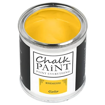 Abbildung von Chalk Paint Everything® Giallo (Gelb) (750 ml) Wasserbasierte Kreidefarbe für Shabby Chic Möbel, Dekoration und Recycling Projekte Ungiftig, leicht anzuwenden