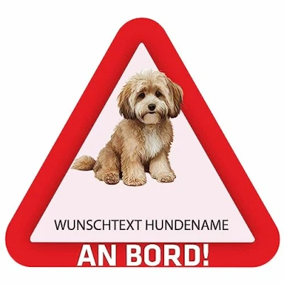 Abbildung von Indigos UG Maltipoo bunt Aufkleber 15 cm Bedruckt selbst gestalten Heckscheibe Name und Wunschtext personalisiert individuell Auto Motorrad LKW