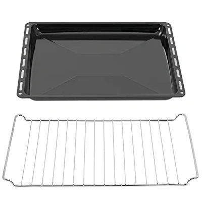 Abbildung von ICQN Backblech 422 x 370 30 mm Set, Emailliertmitgitter, (2 St), Passend für ELECTROLUX, AEG, IKEA, ZANUSSI, JUNO, ZOPPAS