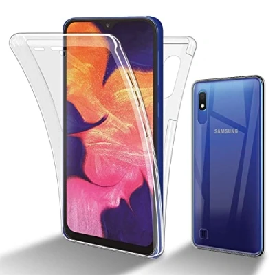 Abbildung von Cadorabo Hülle kompatibel mit Samsung Galaxy A10 / M10 Schutzhülle TPU Silikon Case 360 Slim Kratzfest Weiche Gummi Rundumschutz für in Transparent