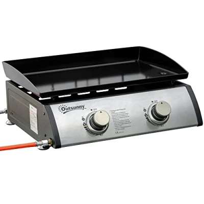 Abbildung von Tischgrill Gasgrill BBQ mit 2 Brennern, Tischgasgrill Schlauch