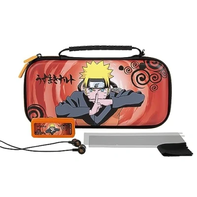 Abbildung von Konix Naruto Shippuden Gaming Zubehörpaket Starter Kit Jutsu Nintendo Switch, Switch Lite und OLED Hülle Spielebox Kopfhörer