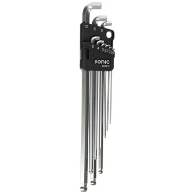 Abbildung von SONIC 600912 Winkelschraubendrehersatz 1.5mm, 2mm, 2.5mm, 3mm, 4mm, 5mm, 6mm, 8mm, 10mm Chrom Vanadium Stahl 9