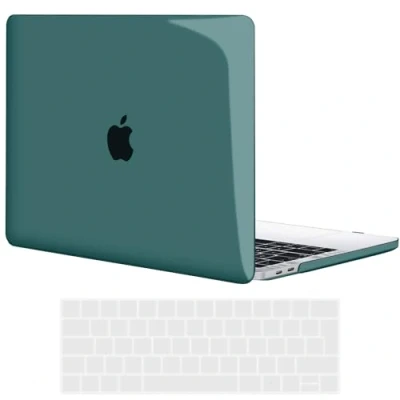 Abbildung von TECOOL Hülle Case kompatibel mit MacBook Pro 15 Zoll 2019 2018 2017 2016 (A1990 A1707) Touch Bar, Ultradünne Schutzhülle Hartschale u. EU Tastaturschutz, Kristall Dunkeltürkis