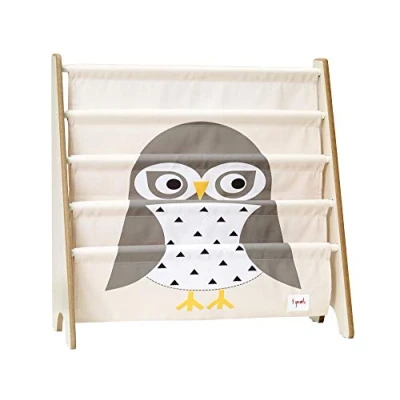 Abbildung von 3 Sprouts Bücherregal Kinderzimmer Holz Montessori für Kinder Eule