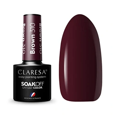 Abbildung von Claresa UV LED Nagellack Collection Hybrid Maniküre Soak Off Nail Polish, Farbe Braun, Nr 310, 5ml