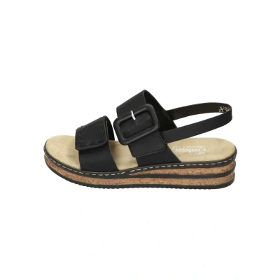 Abbildung von Rieker Plateausandalette, Damen, Größe: 37, Schwarz Schuhe