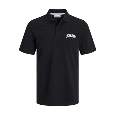 Abbildung von Jack &amp; Jones Gedruckt Poloshirt, Herren, Größe: Small, Black