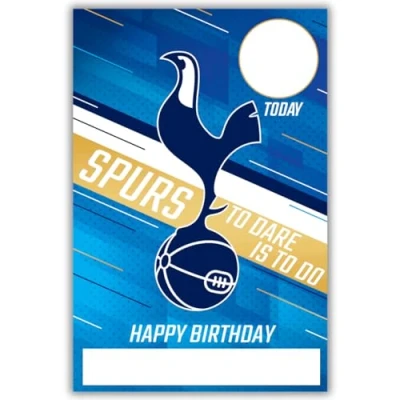 Abbildung von Danilo Promotions Ltd Tottenham Football Club Geburtstagskarte mit Aufklebern, personalisierbar Alter, Namen, Blau