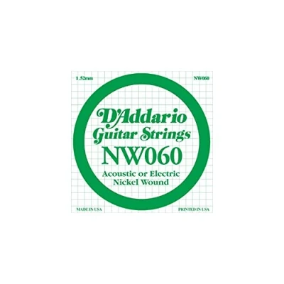 Abbildung von D&#039;Addario NW060 Nickel Einzelsaite für Gitarren 0,15 cm (0,060 Zoll)