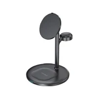 Abbildung von Choetech T585 F 15W induktives kabelloses Ladegerät mit 3 in 1 Ladestation (schwarz)