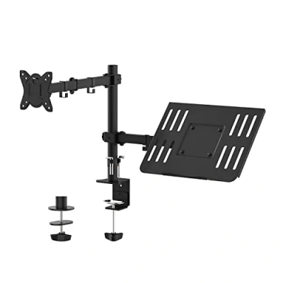 Abbildung von GRIFEMA Monitor Halterung mit Laptop Ständer, für 13 32 Zoll Bildschirm, Neigbare, Drehungbar, Halterung, Max 17 Notebook, Monitorhalterung 10Kg, Vesa 75x75/100x100