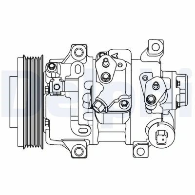 Abbildung von DELPHI CS20478 Kompressor 6ZSE14 PAG 46 mit Kompressoröl TOYOTA: Auris Schrägheck, Avensis III Station Wagon, Verso