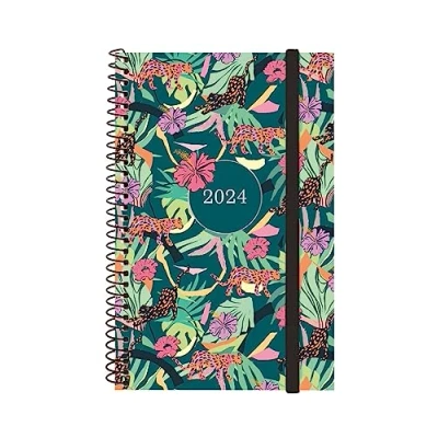 Abbildung von Finocam Terminkalender Espiral Design Collection 2024 Wochenansicht Horizontal Januar Dezember (12 Monate) Regenwald International