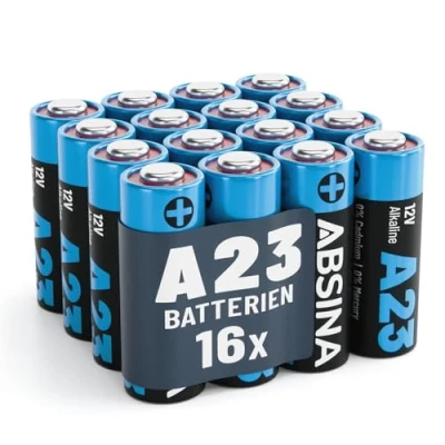 Abbildung von ABSINA 16x Batterie A23 für Garagentoröffner, 23A 12V Alkaline Batterie, (1 St)