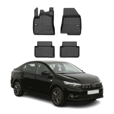 Abbildung von OMAC Gummi Fußmatten kompatibel mit Dacia Logan 2021 2024 Premium TPE Automatten Schwarz 4X