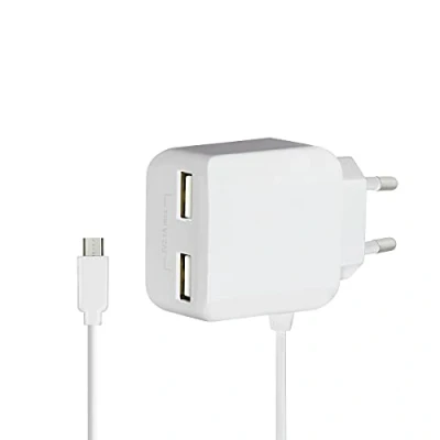 Abbildung von LogiLink PA0157W USB Steckdosenadapter mit Micro Kabel, 2x Port, 10.5W