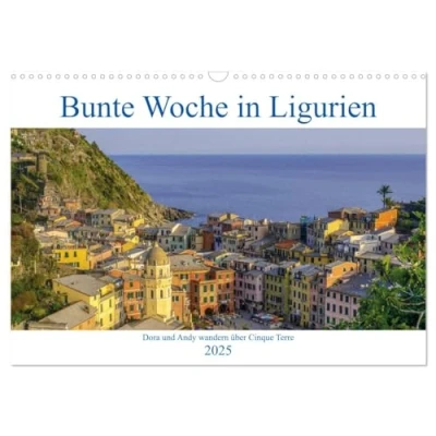 Abbildung von Bunte Woche in Ligurien (Wandkalender 2025 DIN A3 quer), CALVENDO Monatskalender