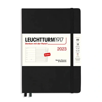 Abbildung von LEUCHTTURM1917 365878 Wochenkalender &amp; Notizbuch Medium (A5) 2023, 12 Monate, Schwarz, Englisch