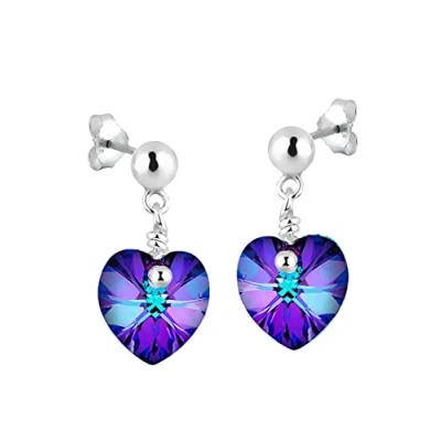 Abbildung von Elli Ohrringe Damen Herz Freunde Kristalle in 925 Sterling Silber