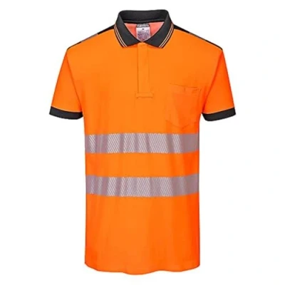 Abbildung von Portwest PW3 Warnschutz Poloshirt, Größe: L, Farbe: Orange/Schwarz, T180OBRL