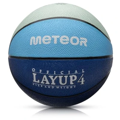 Abbildung von meteor® Kinder Basketball Layup Größe #4 Jugend ideal auf die hände 5 10 Jahre idealer Mini für Ausbildung weicher Outdoor (Größe #4, Grau &amp; Blau)