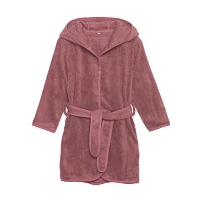 Abbildung von Pippi Unisex Kinder Bademantel aus 100% Bio Baumwolle mit niedlichen Tiergesichtern