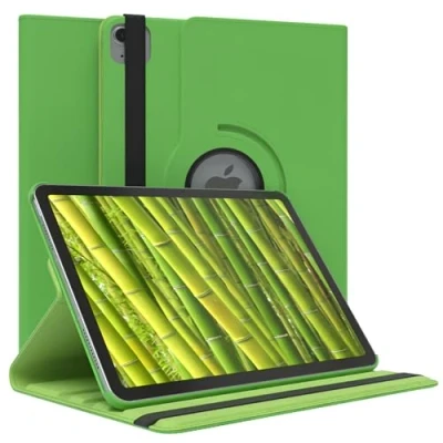 Abbildung von EAZY Case Tablet Hülle für iPad Air 6 (2024) Schutzhülle 10,9 Zoll Smart Cover Rotationcase zum Aufstellen Klapphülle 360 drehbar mit Standfunktion Tasche Kunstleder Grün