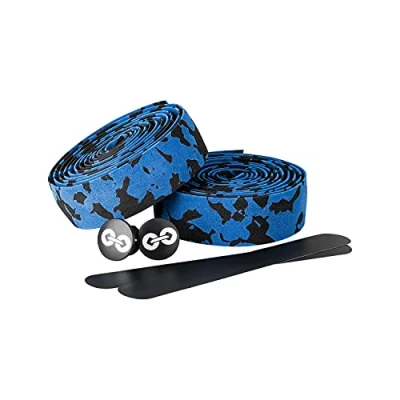 Abbildung von URBAN ZWEIRAD Lenkerband Reißfestes Rennrad inkl. Endstopfen und Klebestreifen schwarz/blau extra griffig 2 x 200 cm 3 mm Stärke