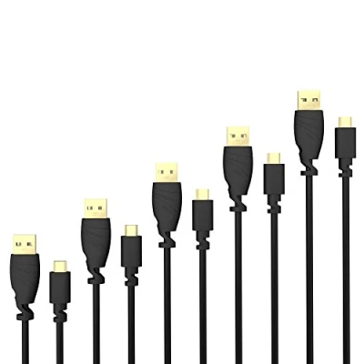 Abbildung von KabelDirekt Micro USB Kabel 5x 1m (USB 2.0, Ladekabel, Datenkabel, schwarz) TOP Series