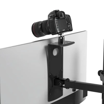 Abbildung von HumanCentric DSLR Monitor Halterung, Monitorregal für Schreibtisch Kamera Webcam und Mikrofon Regal VESA Arm, Ersatz Klemmstative Klein