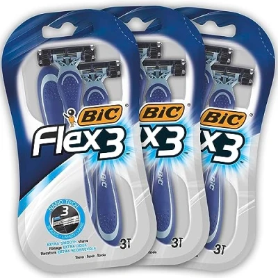 Abbildung von BIC Einwegrasierer Flex3 für Männer Set mit 3 x 3er Pack, 9 tlg.