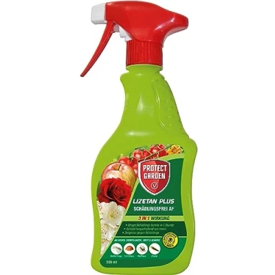 Abbildung von PROTECT GARDEN Lizetan Plus Schädlingsfrei AF, Blattlausfrei, Blattläuse und Schädlinge bekämpfen an Zierpflanzen, Rosen, Obst Gemüse, 500 ml Spray, anwendungsfertig
