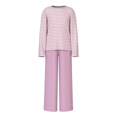 Abbildung von Name it Nkfnightset Stripe Loose Nachtwäsche Set für Kinder, Größe: 122/128, Pink lavender