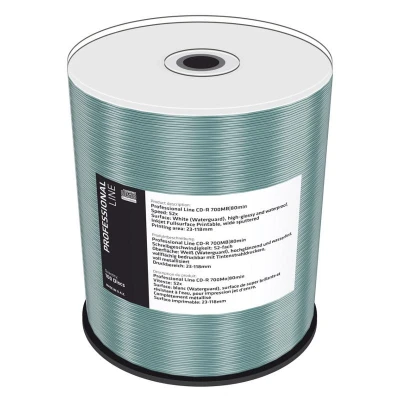Abbildung von CD R 80 Min/700 MB MediaRange Professional Line Waterguard Photo Inkjet bedrukbaar 52x Cakebox 100 Stk