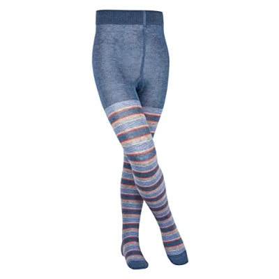 Abbildung von FALKE Unisex Kinder Strumpfhose Mixed Stripe, Baumwolle, 1 Stück, Blau (Light Denim 6660), 80 92