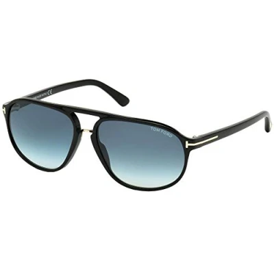 Abbildung von Tom Ford Herren FT0447 01P 60 Sonnenbrille, Schwarz (Nero Lucido/Verde Grad)