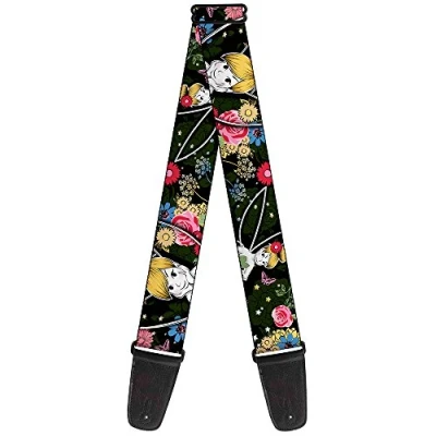 Abbildung von buckle down Gitarrengurt 34 60&quot; Tinker Bell Poses/Sleeping Floral Collage