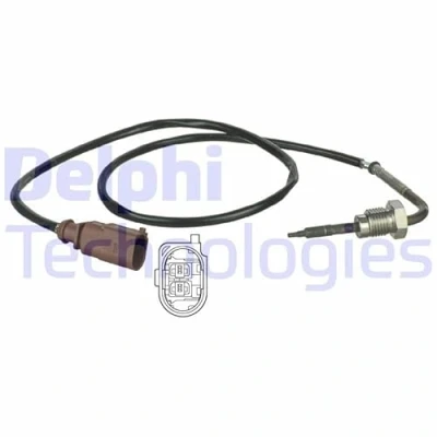 Abbildung von DELPHI TS30037 Sensor, Abgastemperatur VOLKSWAGEN: Passat B6 Variant, B7 GOLF 6, AUDI: A3 Schrägheck, Sportback, Cabrio