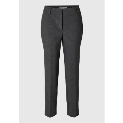 Abbildung von Selected Femme Tapered Chino, Damen, Größe: 34, Dark grey melange
