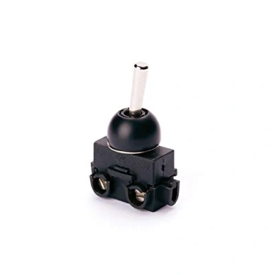 Abbildung von Einbauschalter Kippschalter ON/OFF Ein/Aus 250V Leuchten 1polig 2(1) A LS 2 gold silber antik Lampen Tischlampen Wandleuchten (Schwarz)